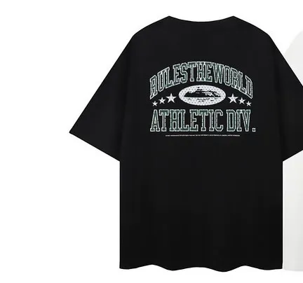 Design Rule The World Athletic Division Black Oversized T-Shirt T-Shirts - 1