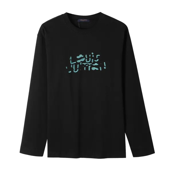 Design Abstract Script Long Sleeve T-Shirt White - 3