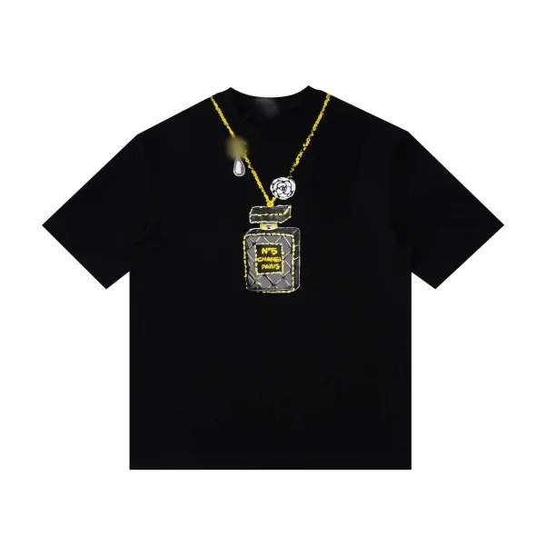 Chanel No.5 Perfume Pendant Graphic T-Shirt Black - 1