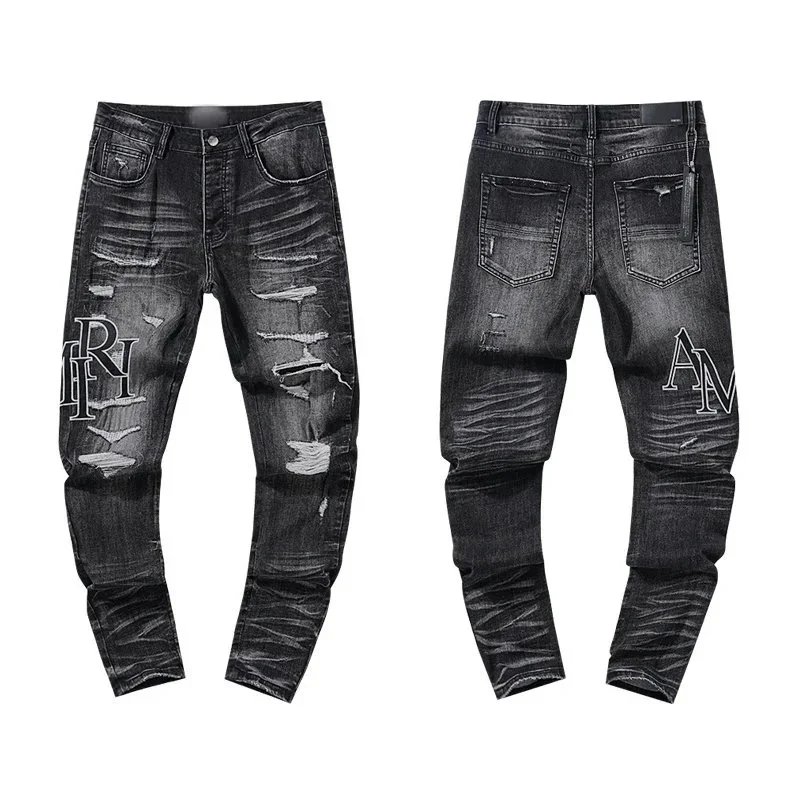 Unbranded Jeans Distressed straight-leg — 15