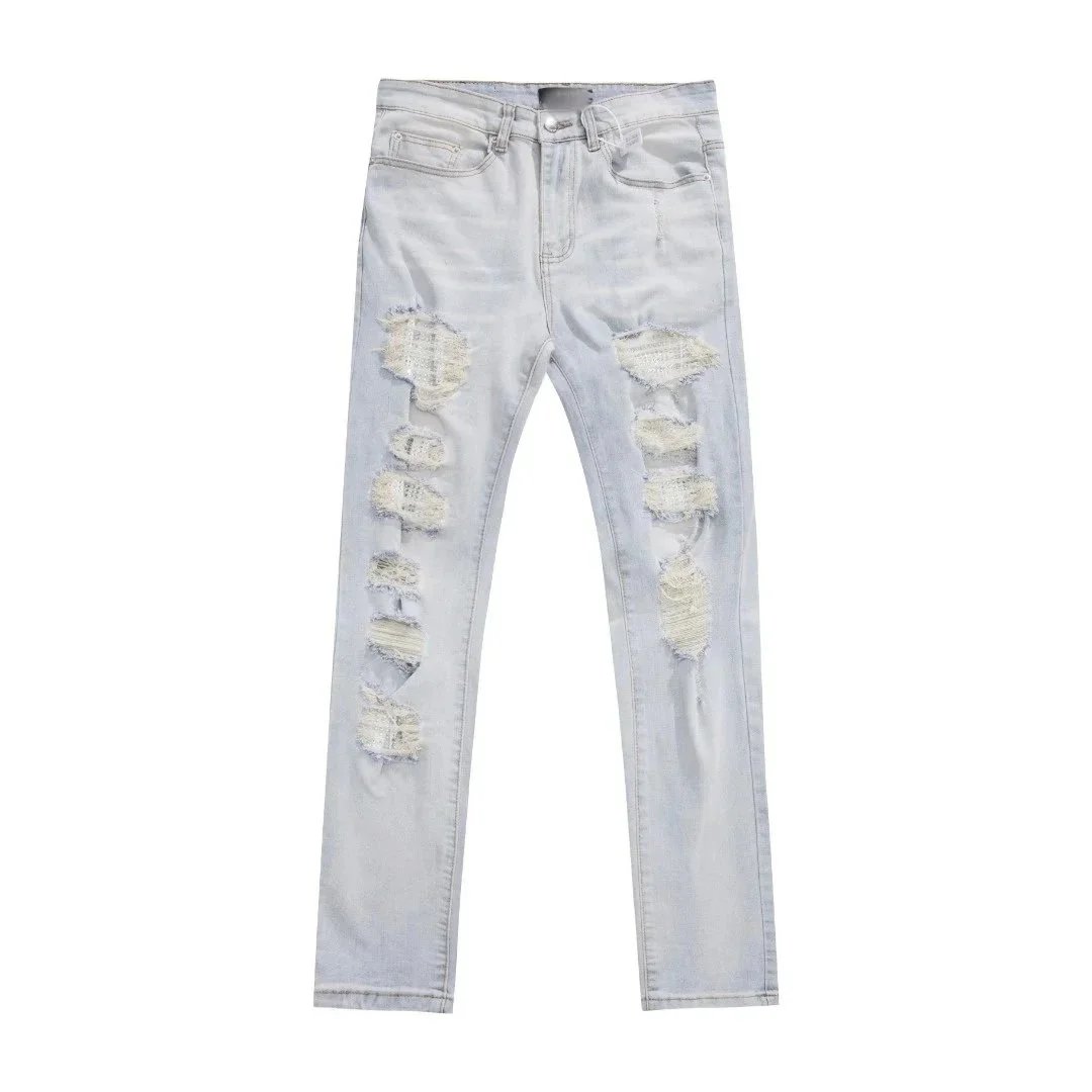 Unbranded Jeans Distressed straight-leg — 23