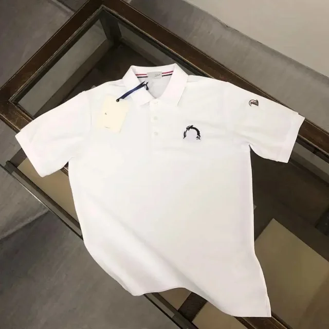 Moncler T-Shirts Short-Sleeve Polo Shirt with Contrast Trim and Logo Patches product detail image 7