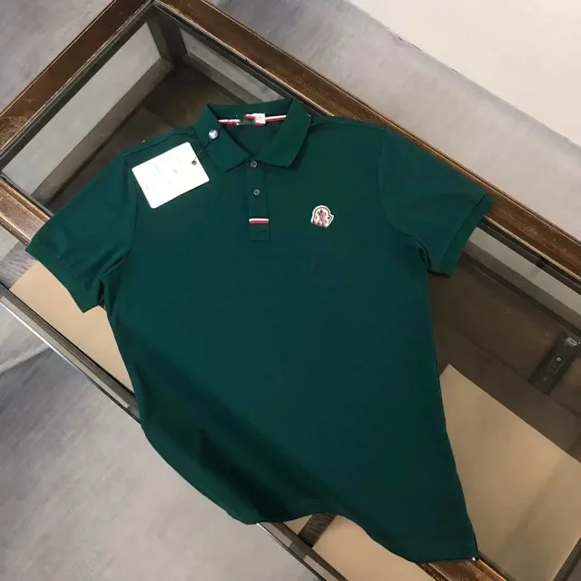 Moncler T-Shirts Short-Sleeve Polo Shirt with Contrast Trim and Logo Patches product detail image 13