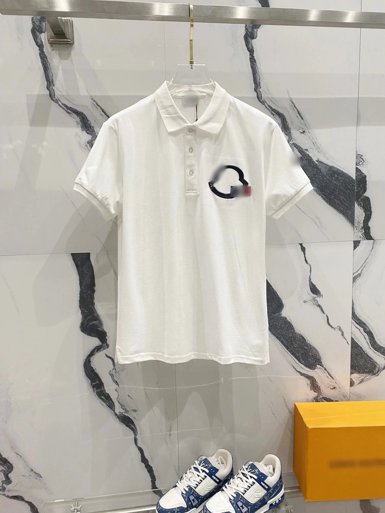 Louis Vuitton Monogram Print Polo White Polo Shirt