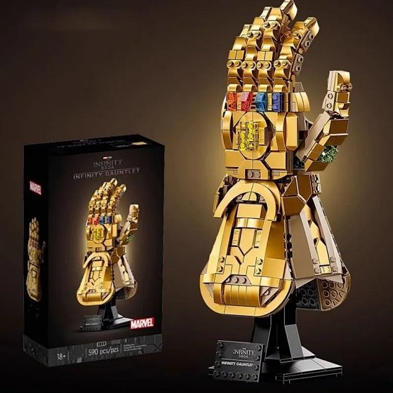 High Marvel Super Heroes Exterminator Infinity Gauntlet Iron Man Gold Puzzle Building Blocks for Boys and Girls