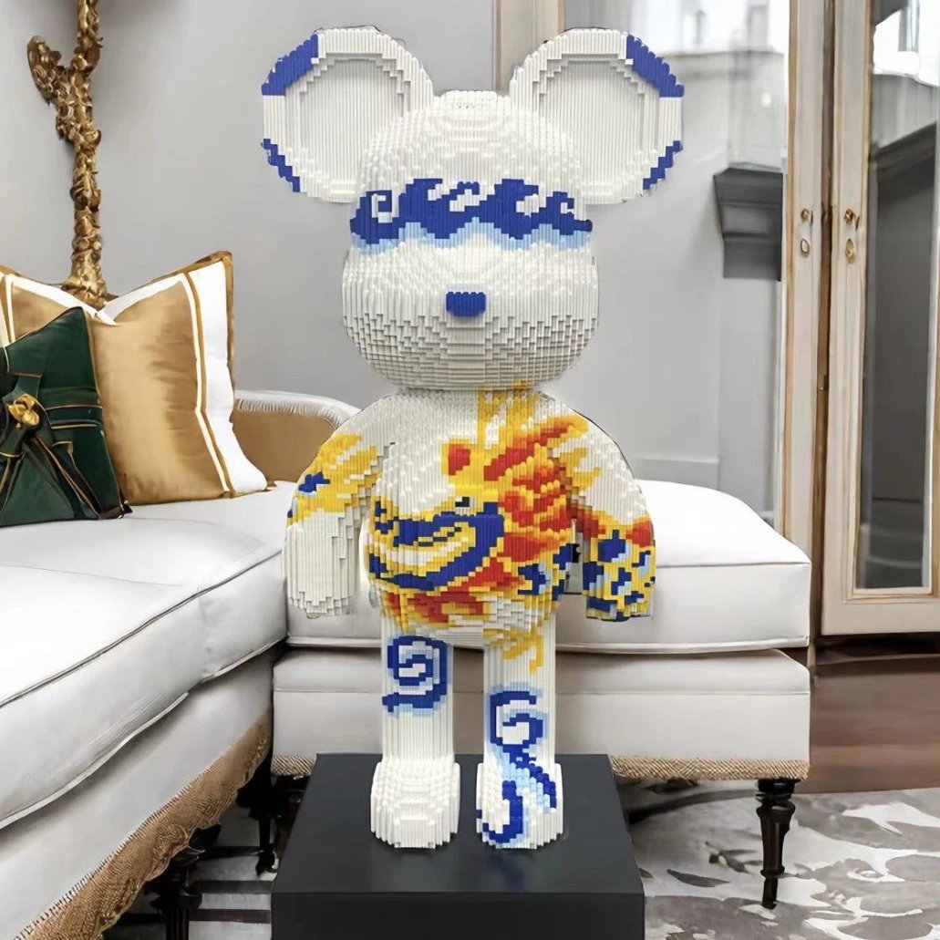 Extra Large 85cm White Dragon Violent Bear + Includes Brick Hammer