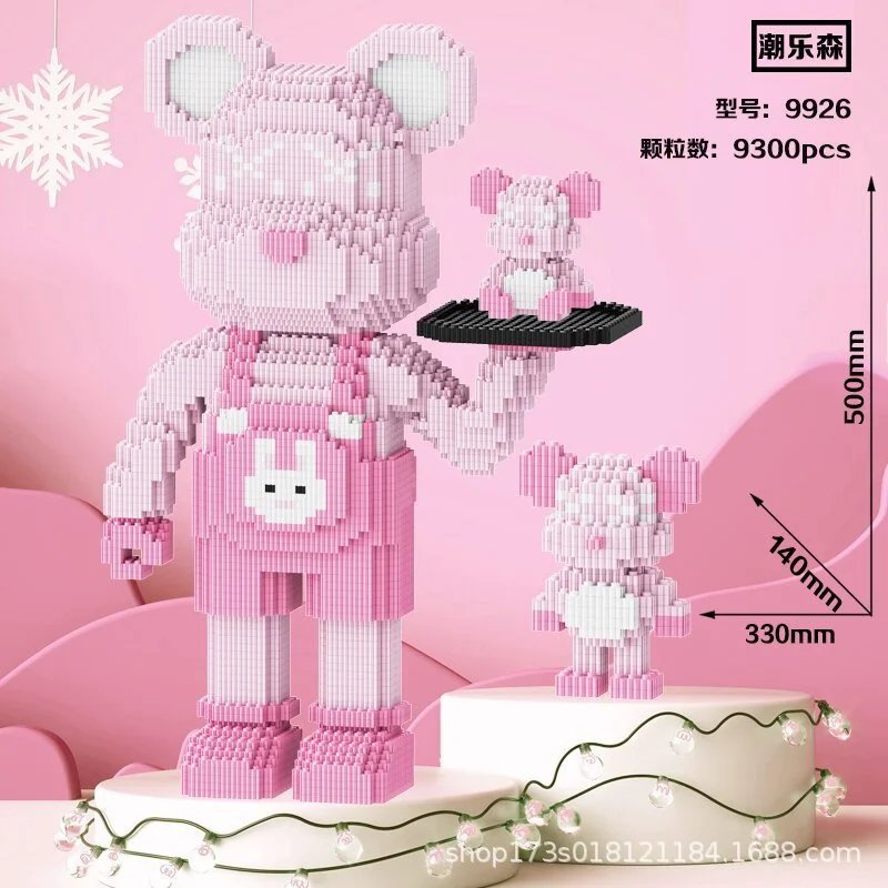 50cm Pink Tray Violent Bear + Includes Brick Hammer