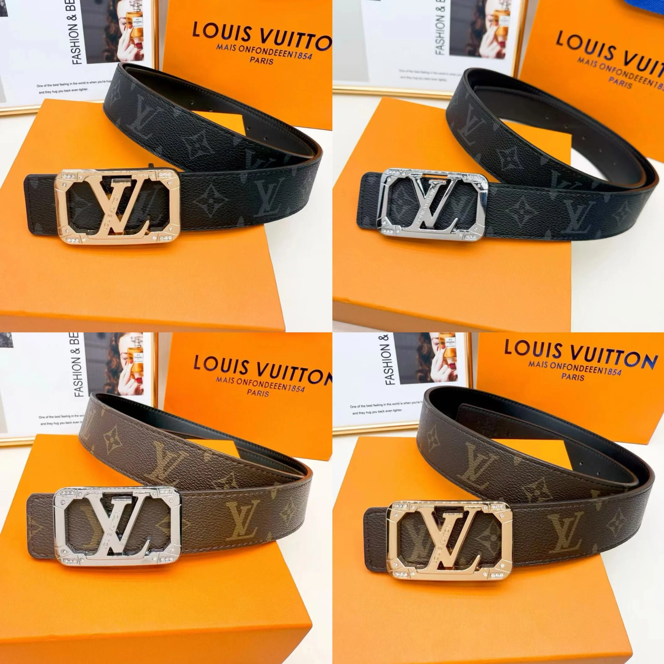 This men's belt from Louis Vuitton (LV) belongs to the brand's LV Initiales collection.