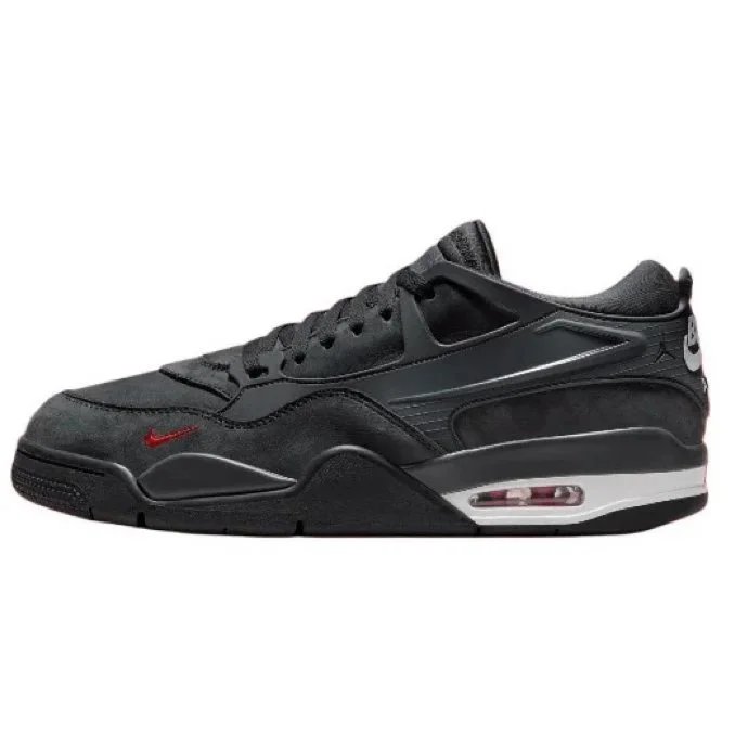 A4 black small red hook low-top