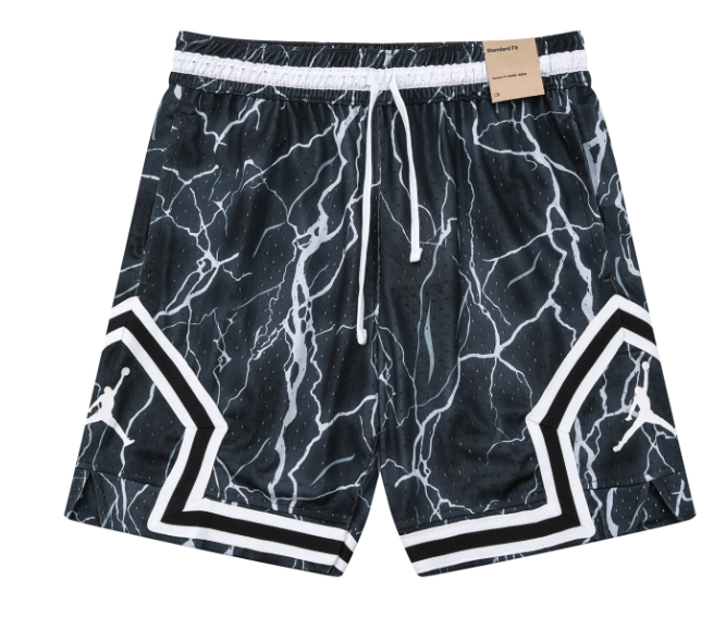 Jordan Black Mesh Basketball Shorts with Lightning Pattern - rep Jordan