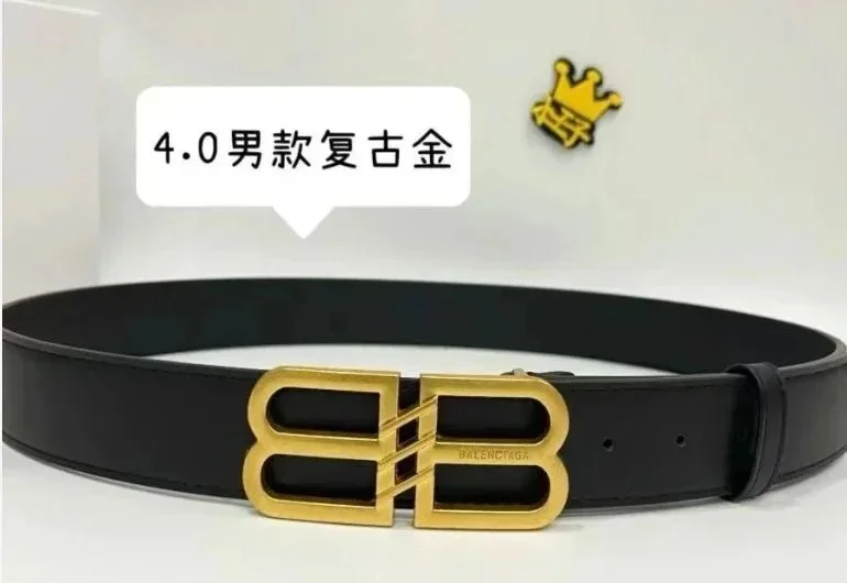 Balenciaga Double-B Gold-Buckle Belt