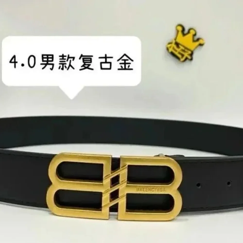Balenciaga Double-B Gold-Buckle Belt