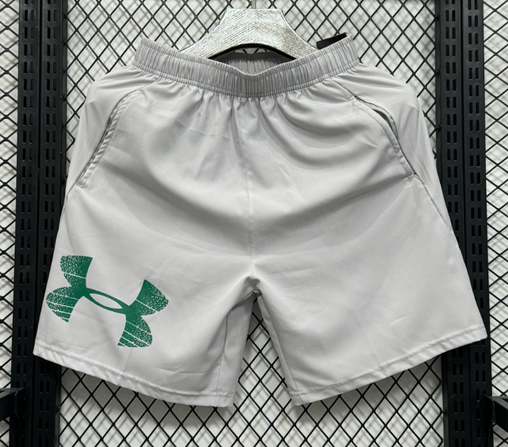 Under Armour green logo white shorts - rep Under Armour