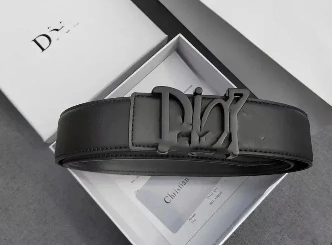 Dior CD-Buckle Leather Belt - rep paski