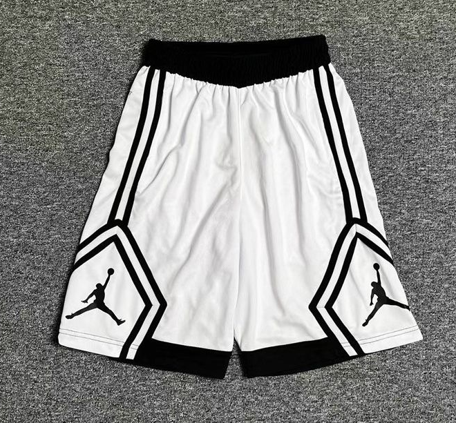 Jordan White-Trimmed Diamond Jumpman Basketball Shorts - rep Jordan