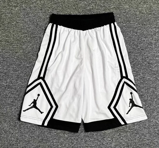 Jordan White-Trimmed Diamond Jumpman Basketball Shorts