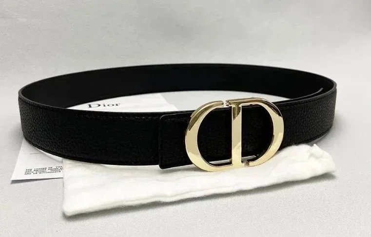 Dior CD-Buckle Leather Belt - rep paski