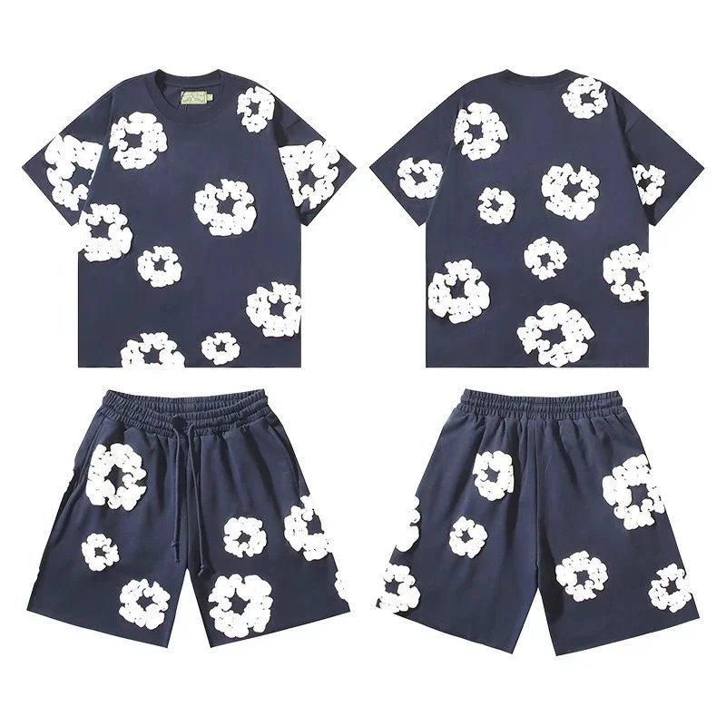 03-Navy White Flower Set