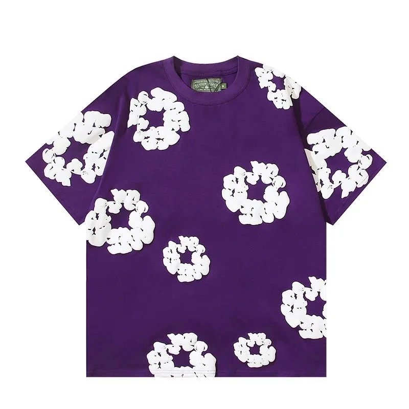 11-All Purple and White Flower Short Sleeve