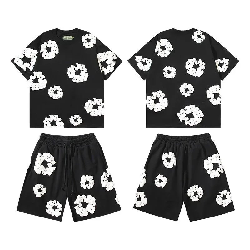 01-All black and white flower set
