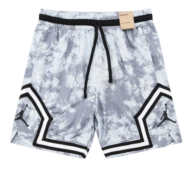 Jordan Grey & White Tie-Dye Mesh Basketball Shorts