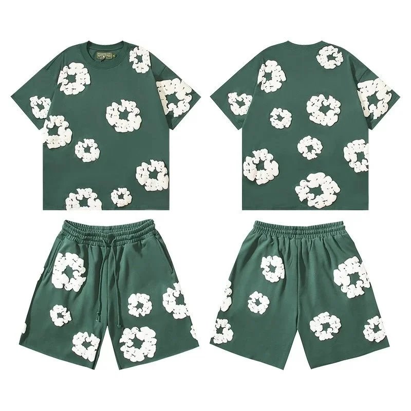 09-All green and white flower set