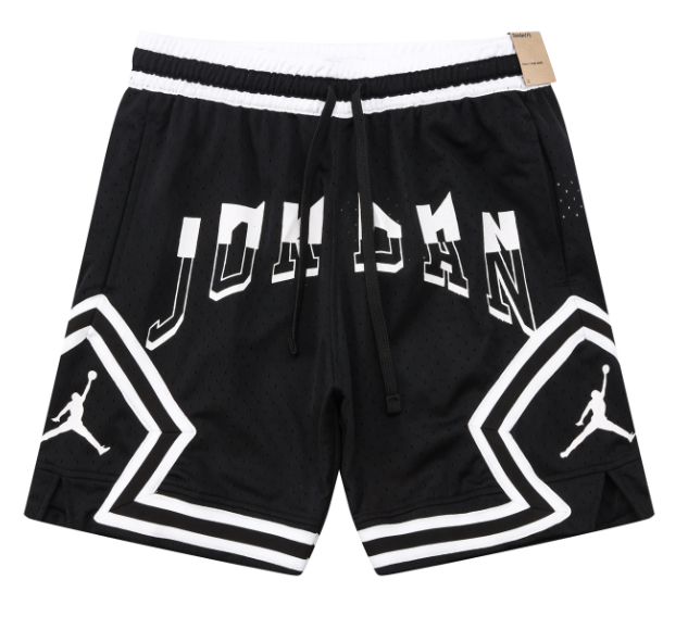 Jordan Black Mesh Basketball Shorts with White Lettering - rep Jordan