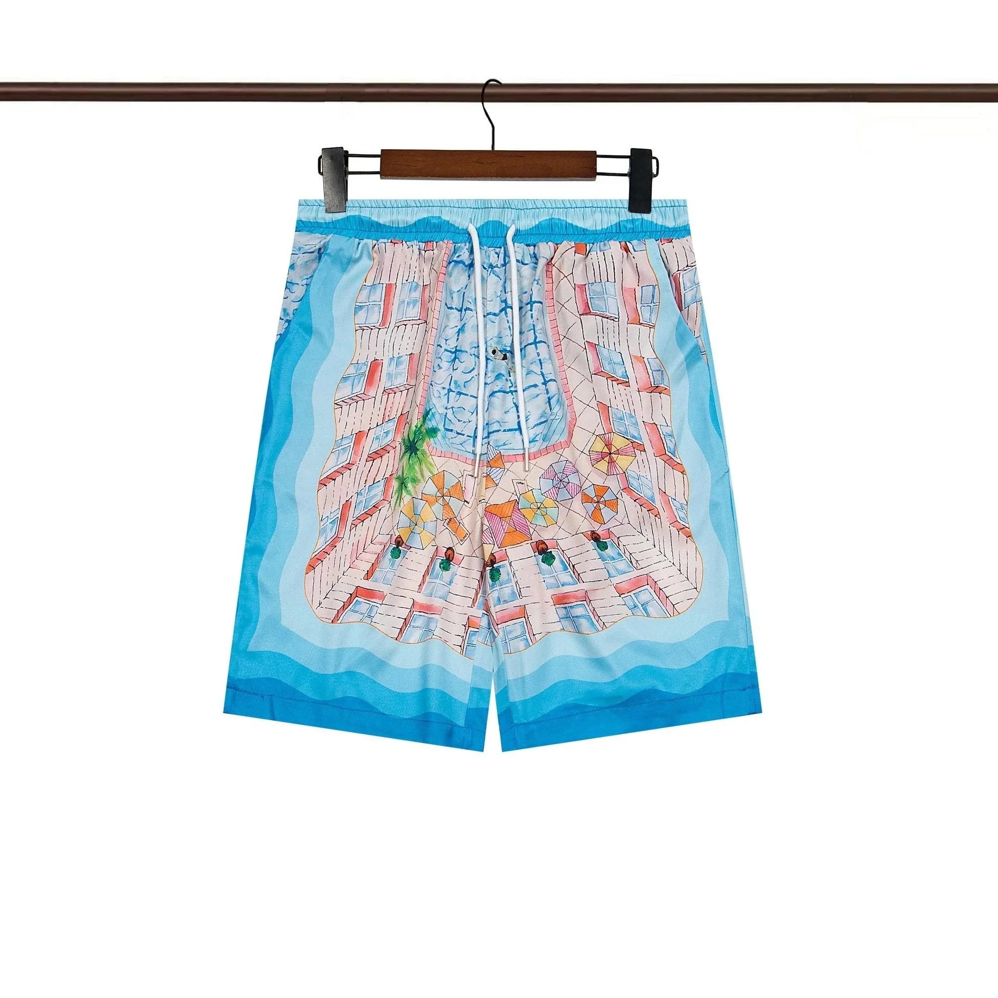 Casablanca "Poolside Bungalow" Print Beach Shorts - rep Casablanca