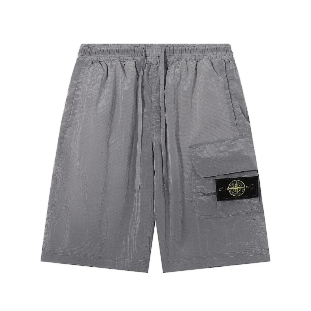 Stone Island Grey-Toned Gold-Label Plaid Nylon Cargo Shorts - rep Stone Island