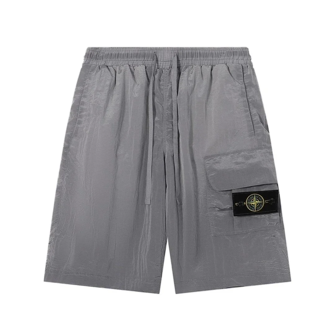 Stone Island Grey-Toned Gold-Label Plaid Nylon Cargo Shorts