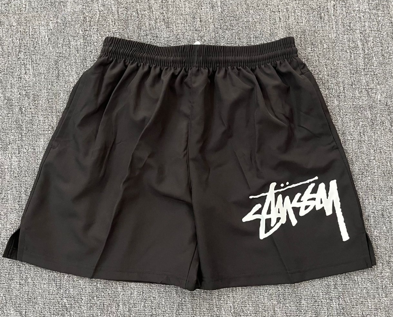 Stüssy Black Quick-Drying Casual Shorts with Handwritten Logo - rep Stussy