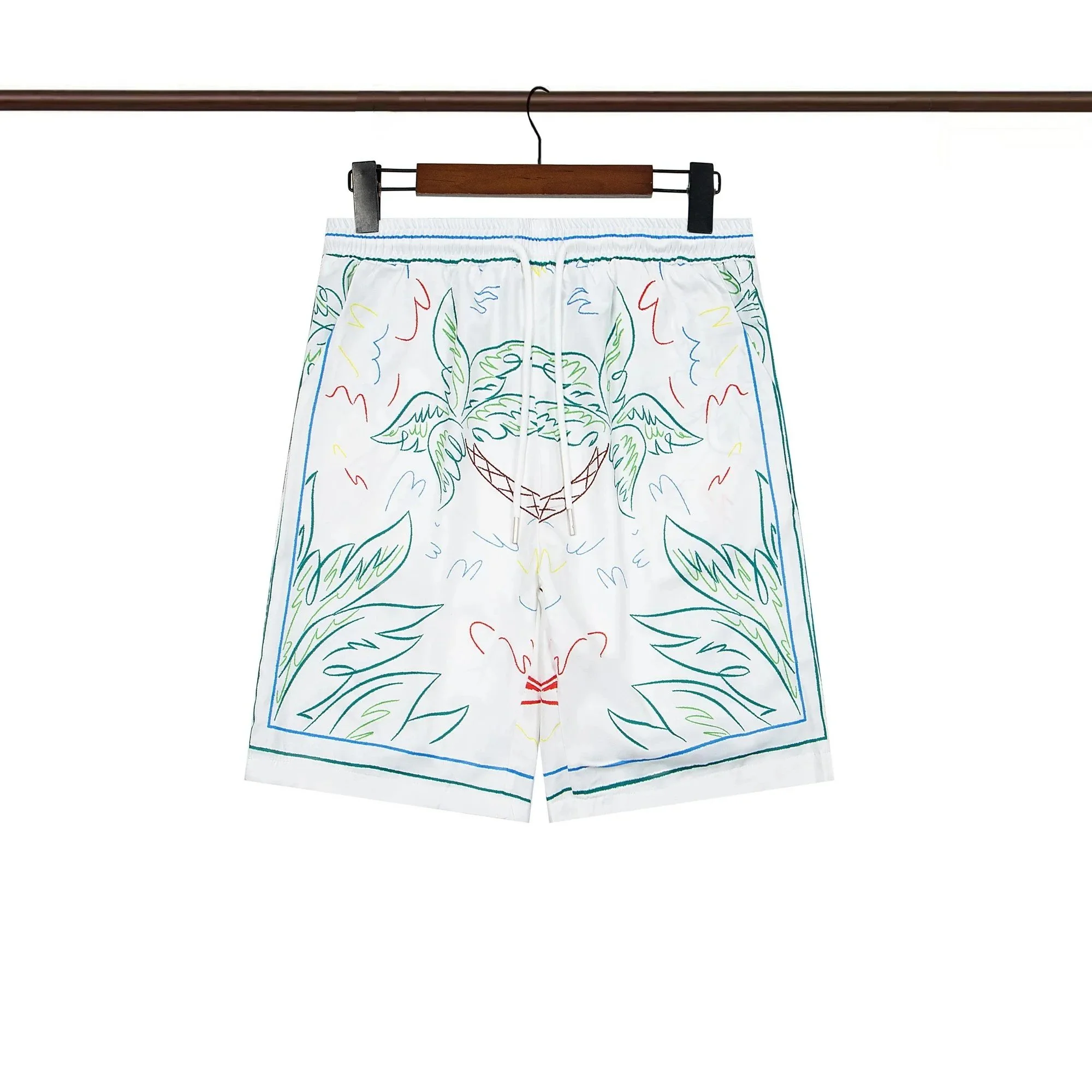 Casablanca Hand-Painted Palm Tree Satin Shorts (Matching Series) - rep Casablanca