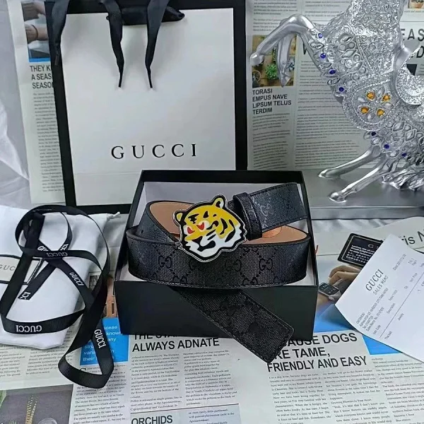 Gucci Tiger-Head Pin-Buckle Belt