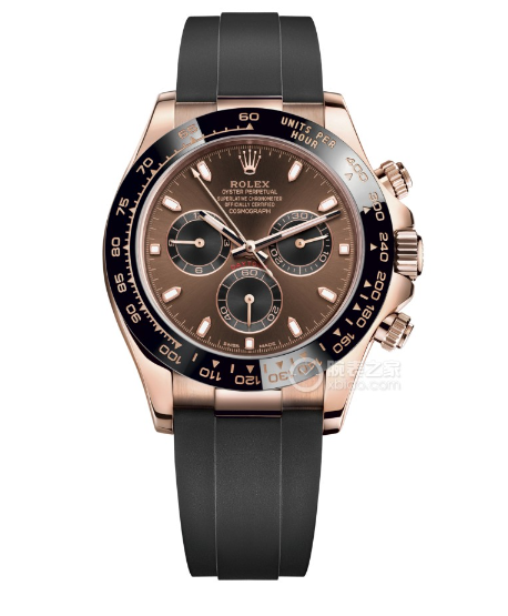 ROLEX Cosmograph Daytona Chronograph Watch with Rose Gold and Rubber Strap - rep Rolex