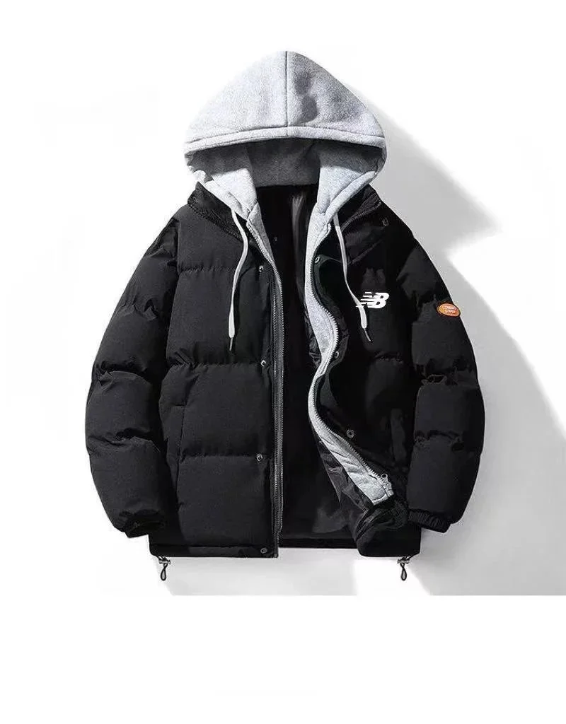 New Balance Faux-Layered Hooded Padded Jacket