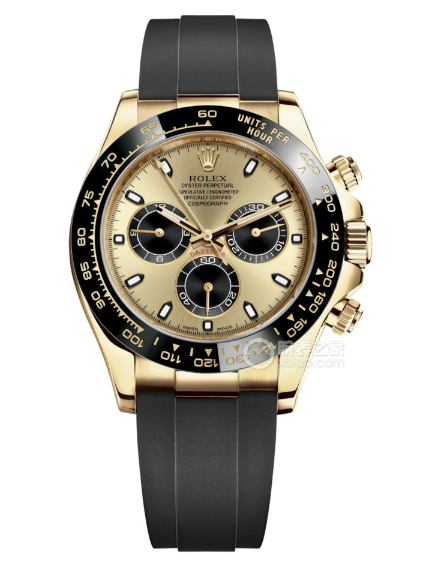 ROLEX Cosmograph Daytona Chronograph Watch with Rose Gold and Rubber Strap - rep Rolex