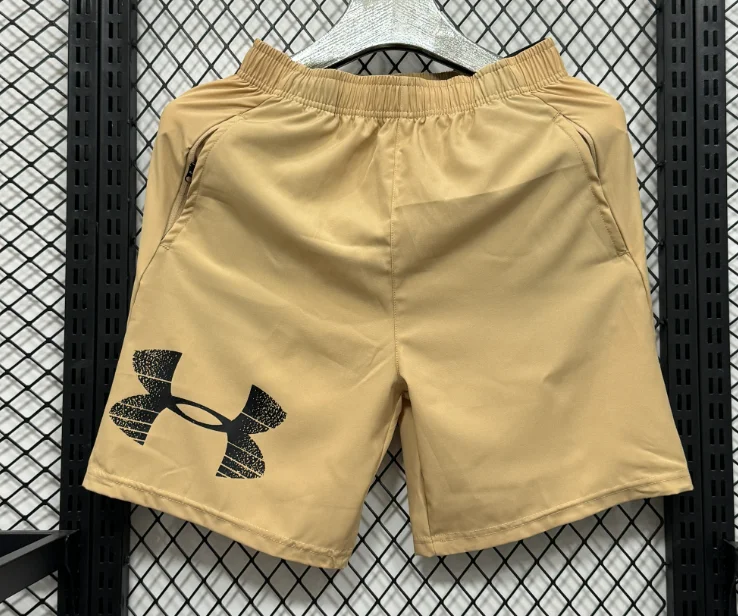 Under Armour Khaki Quick-Drying Athletic Shorts with Large Logo