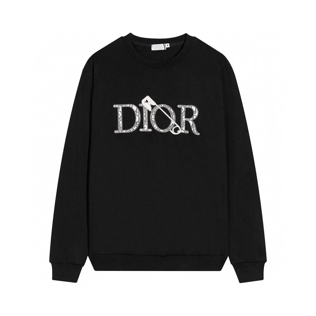 Dior Crewneck Sweatshirt with All-Over Pin and Letter Print