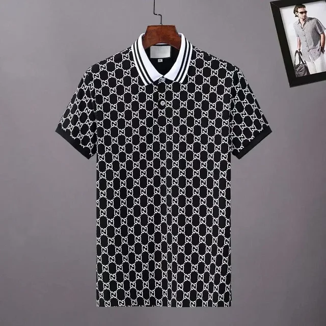 Gucci Shirts Short-Sleeve GG Monogram Polo Shirt product detail image 5
