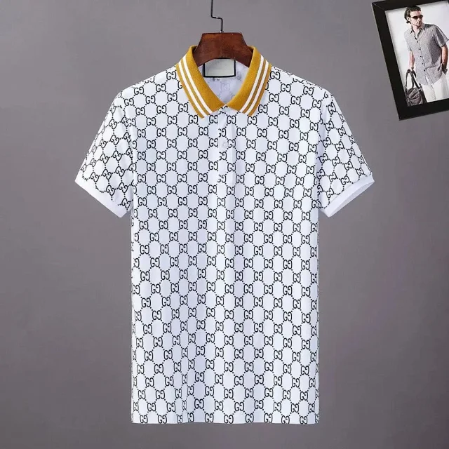 Gucci Shirts Short-Sleeve GG Monogram Polo Shirt product detail image 7