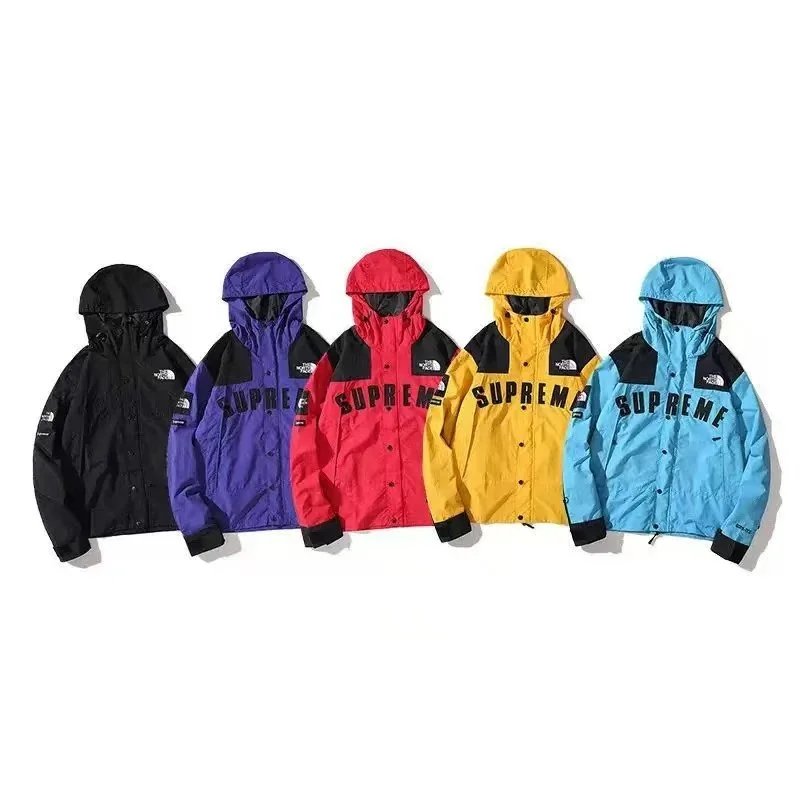 High-quality classic 5-color hooded windbreaker jacket patchwork coat