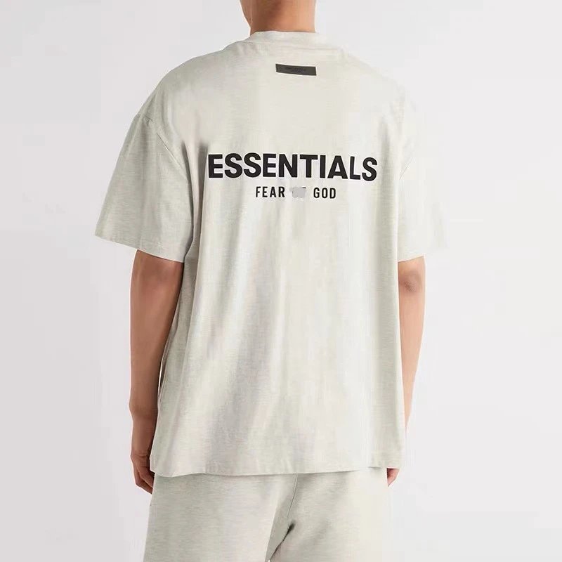 跨境爆款ESSENTIALS短袖男美式高街情侣装纯棉T恤女宽松潮牌ess