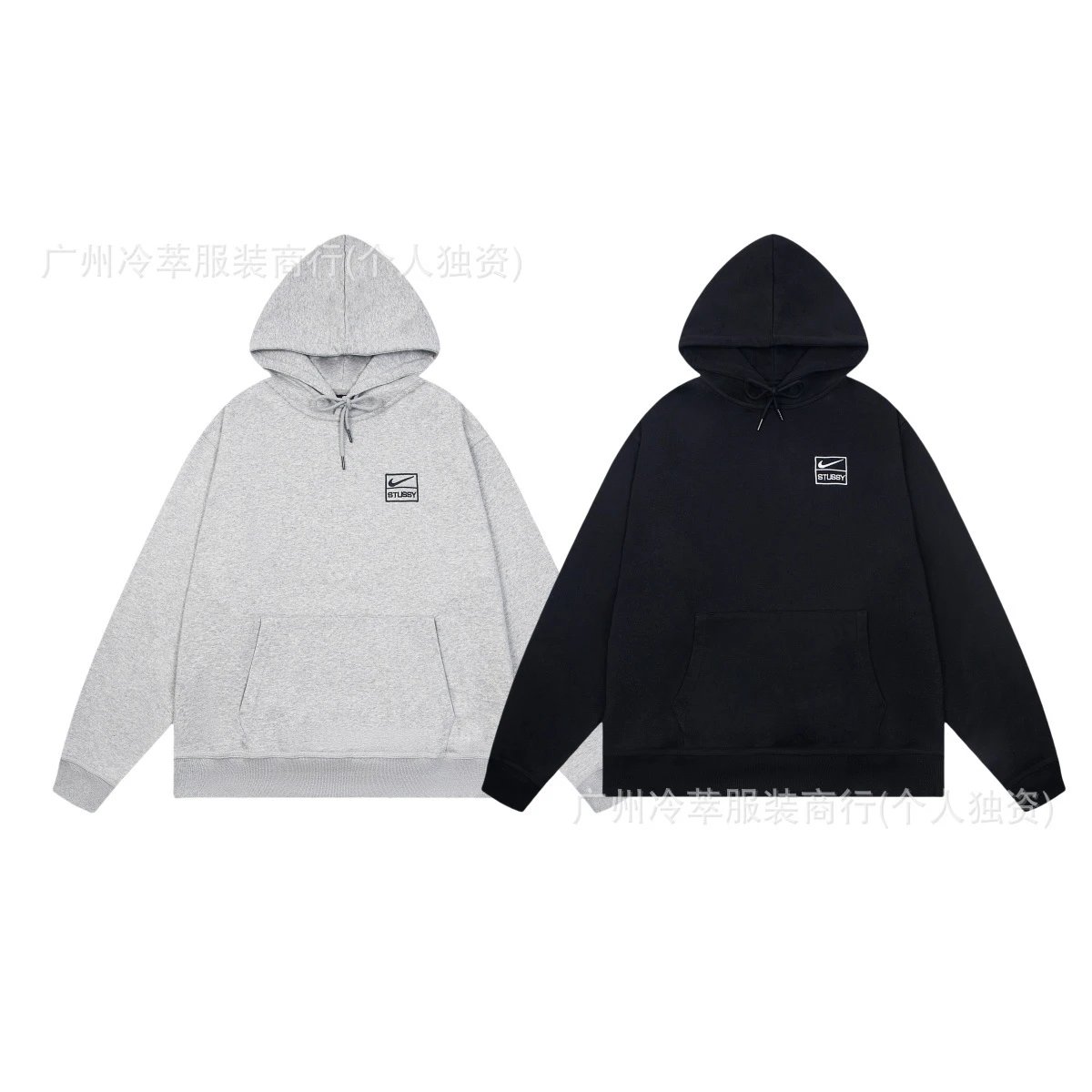 24现货跨境欧美外贸S字母联名系列刺绣宽松简约毛圈套装代发