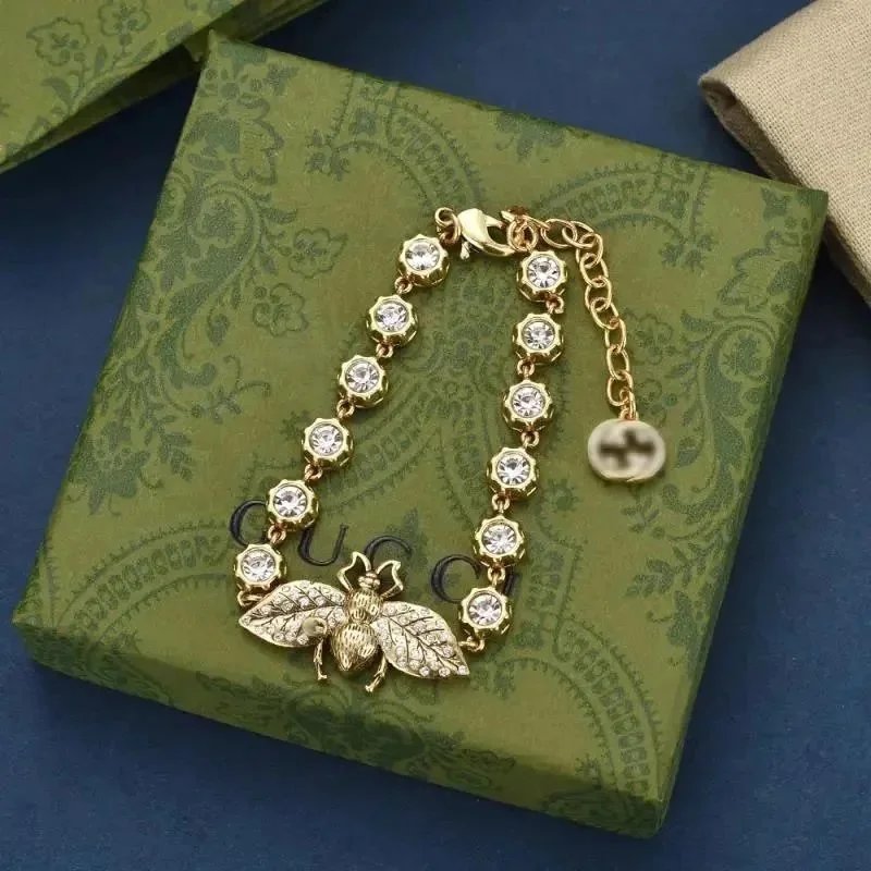 🔥轻奢版欧美复古经典小蜜蜂镶钻手链/超高品质!!-0748