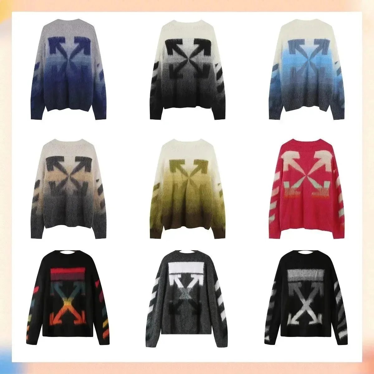 Off-White Gradient Arrow Logo Knit Sweater