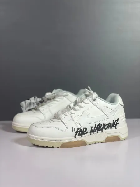 Off-White Diagonal Arrow 'For Walking' White Chunky Sneakers - 1