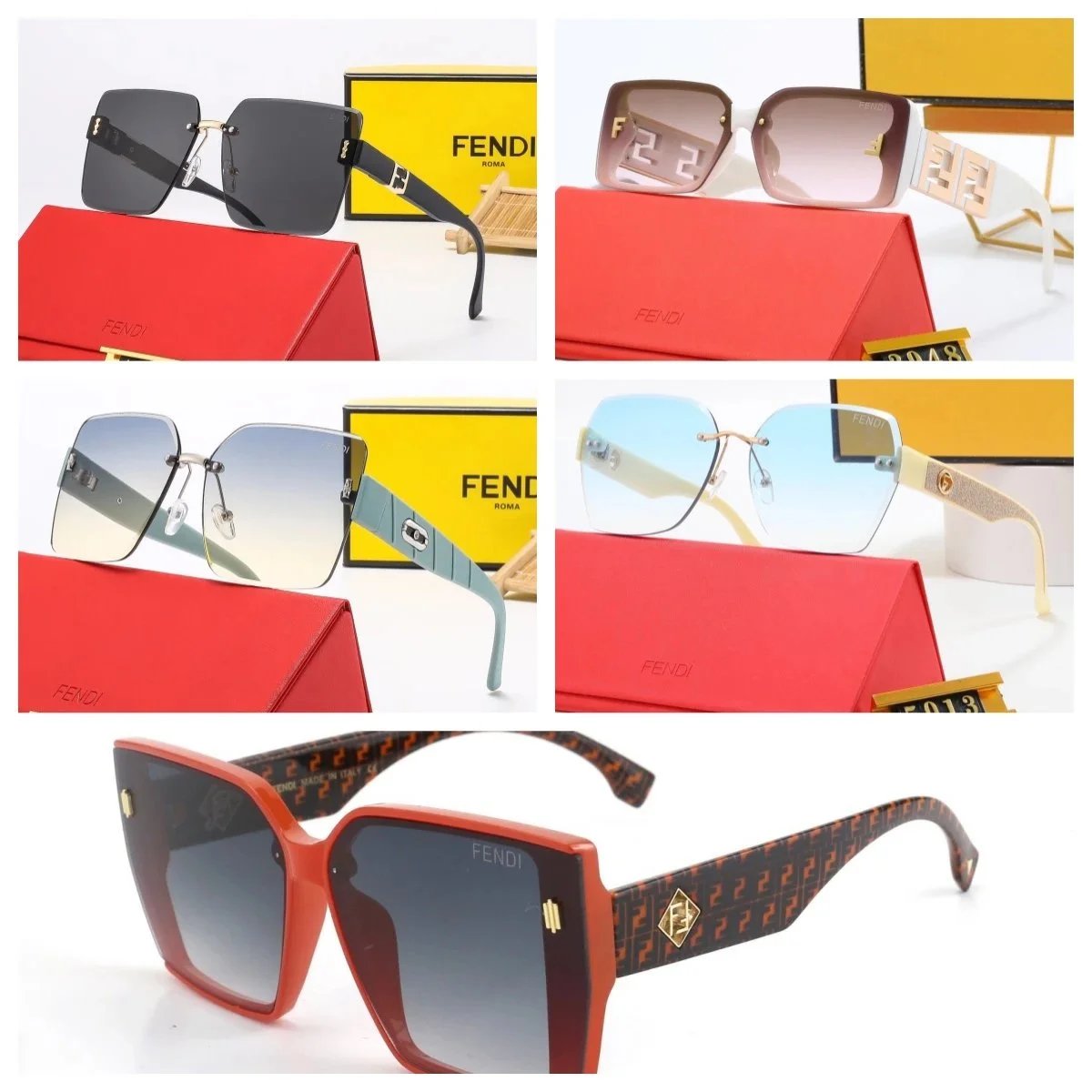 Fendi Colorful Square Sunglasses