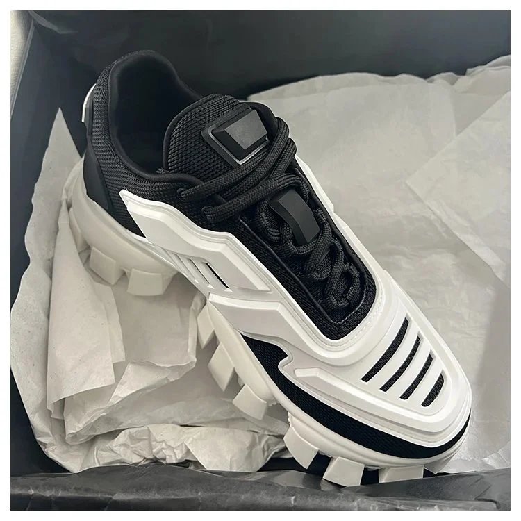 Prada Cloudbust Thunder Black and White Chunky Sneakers - 9