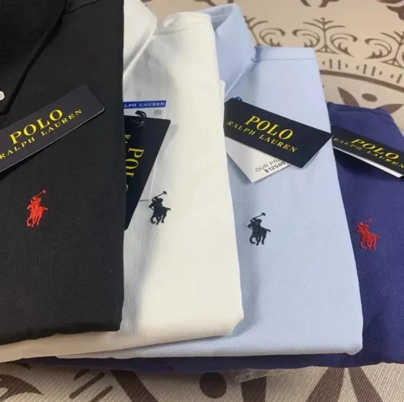 Polo Ralph Lauren White Blue Charcoal Light Gray Button-Down Shirt