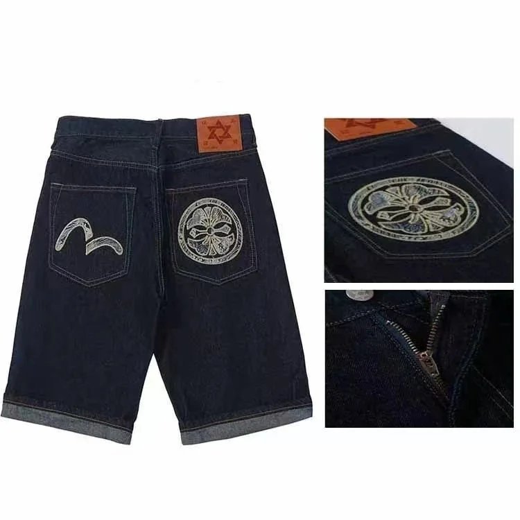 Evisu Evisu E-5 Denim Shorts Dark Indigo Navy